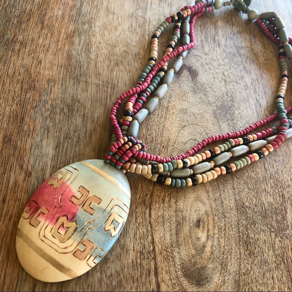 Beaded statement necklace